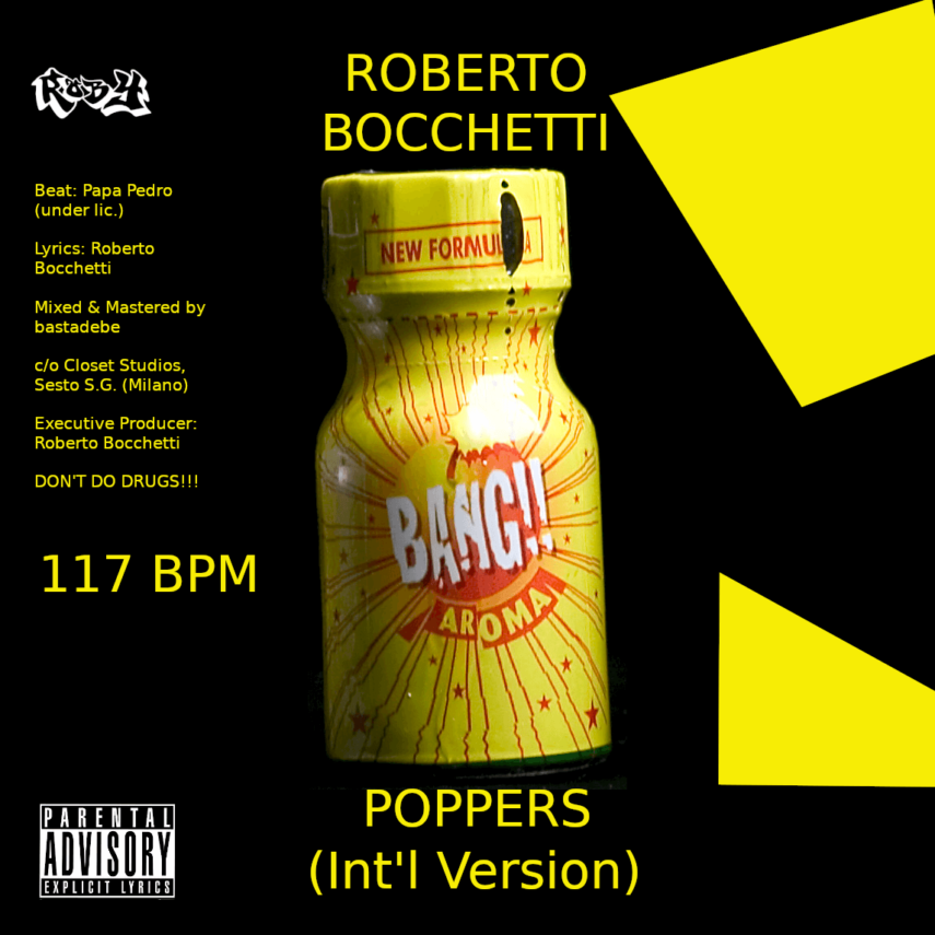 Music Download: Roberto Bocchetti – POPPERS (Int’l Version EXPLICIT) Release Date: 7 Maggio 2022 / 7th May 2022
